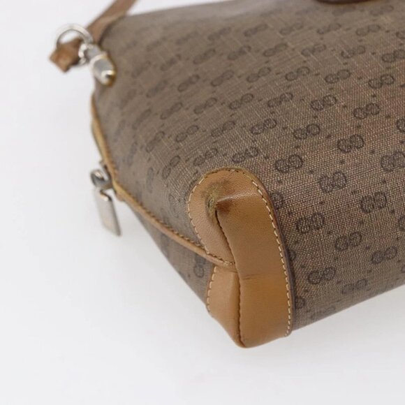 GUCCI Micro GG Supreme Shoulder Bag PVC Brown Gold - Picture 7 of 16